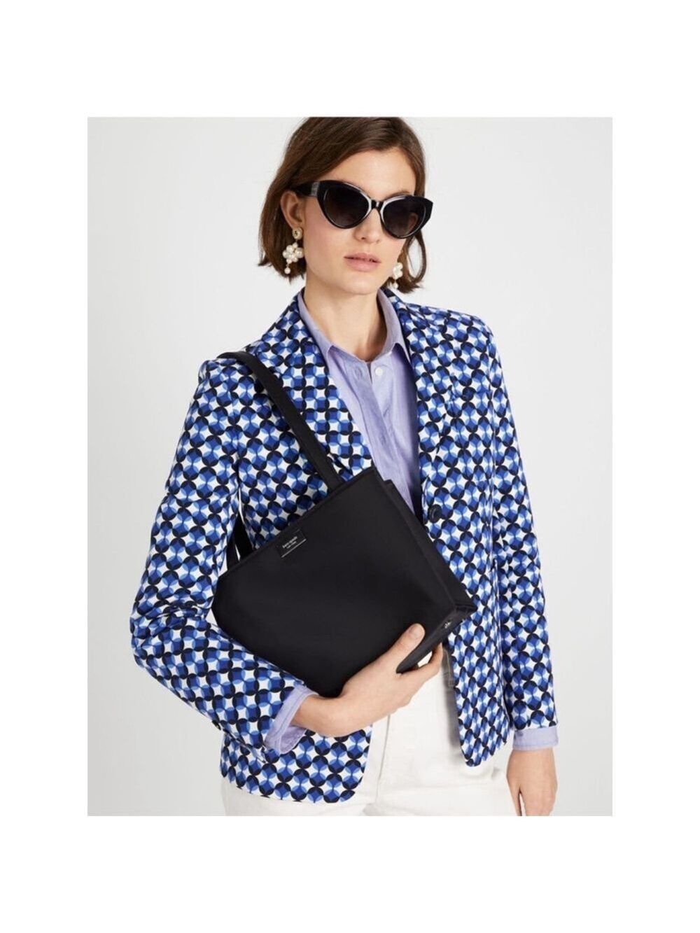 Kate Spade Sam Icon Nylon Vtg. Shoulder Bag with B/W Gingham Interior